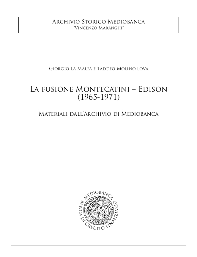 La fusione Montecatini Edison   Copertina